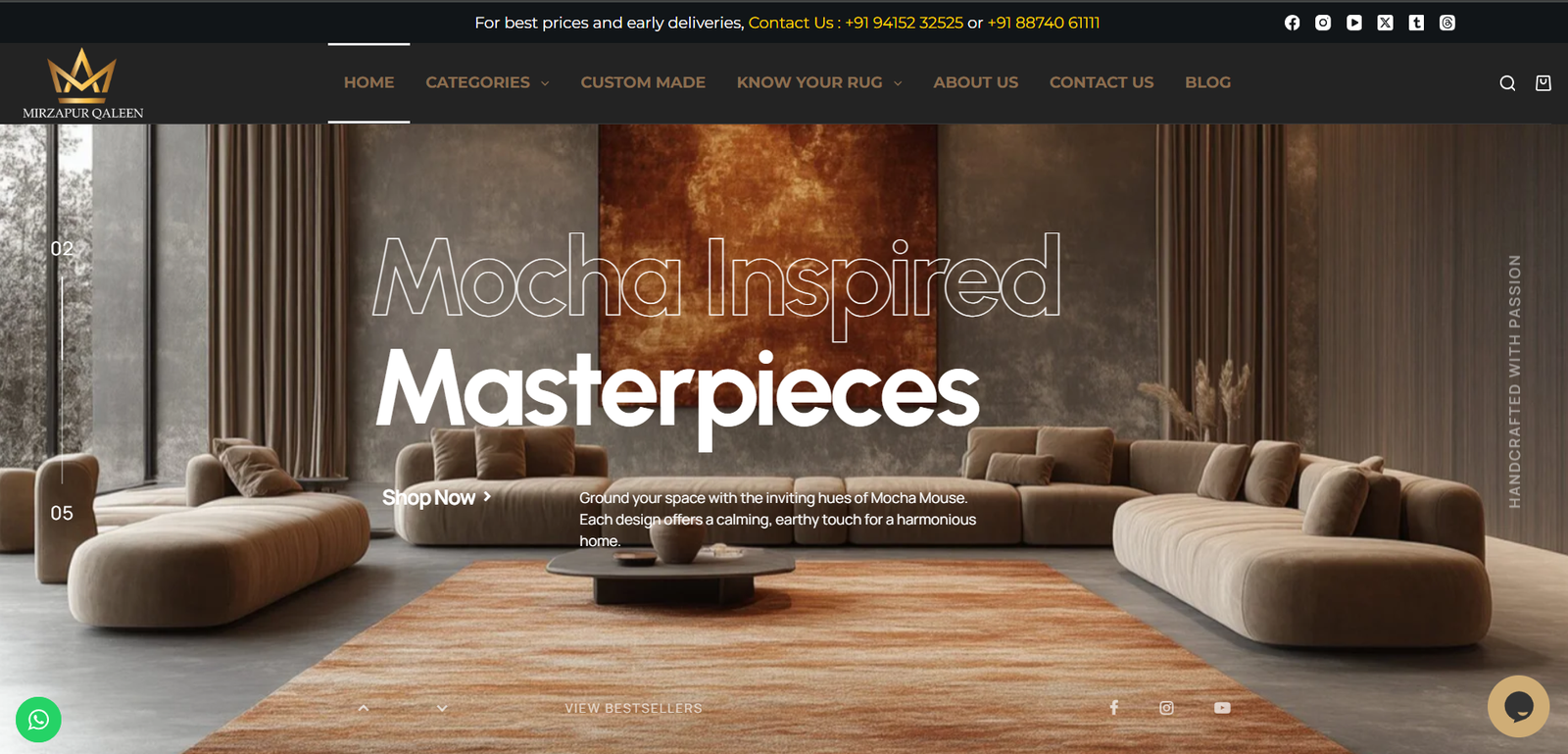 Premium carpet e-commerce website