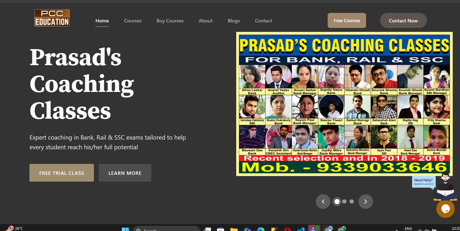 Coaching and institute website