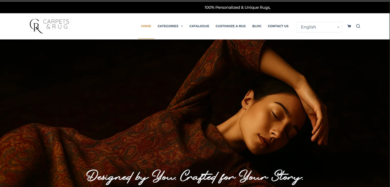 Luxury rug export catalogue website