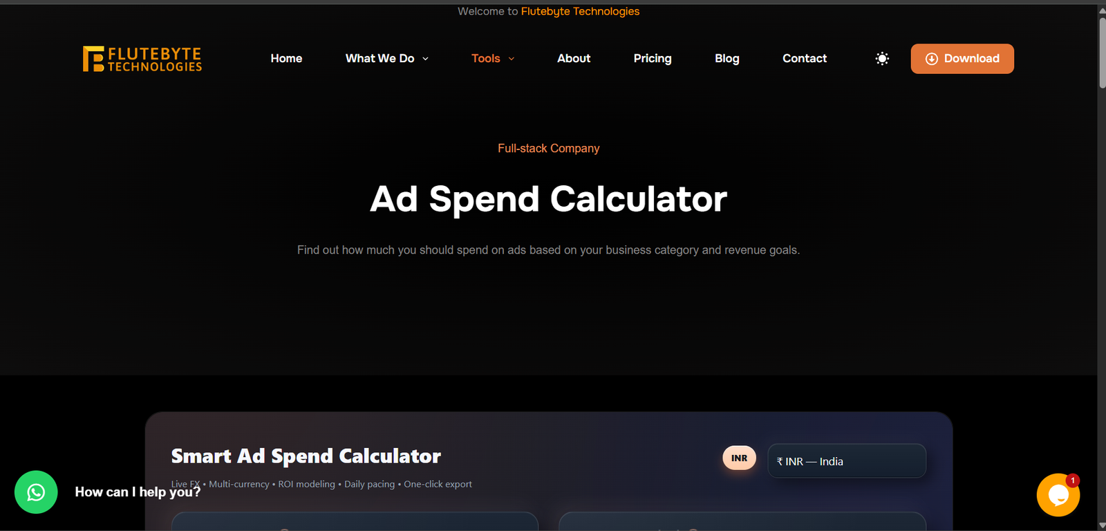 Ad spend calculator tool